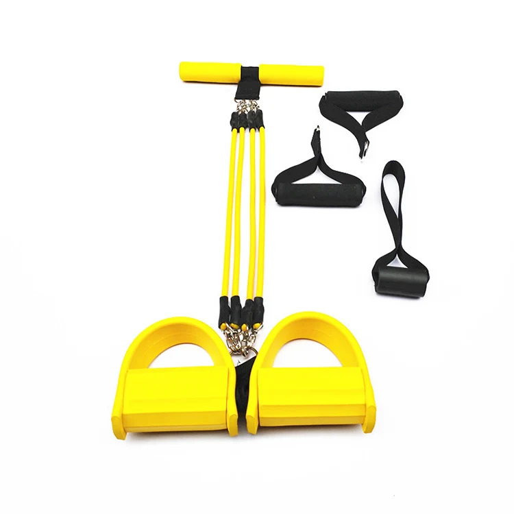 

4 Latex Tube Foot Pedal Resistance Band Bodybuilding Gym Fitness Equipment Elastic Pull Rope, Customize color