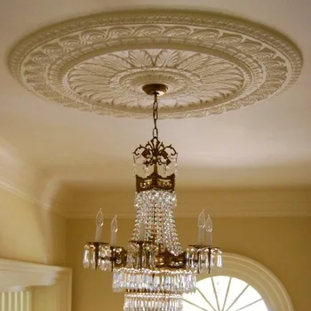 Quality Fiberglass Gypsum Round Ceiling Rose Lamp Disk Plaster