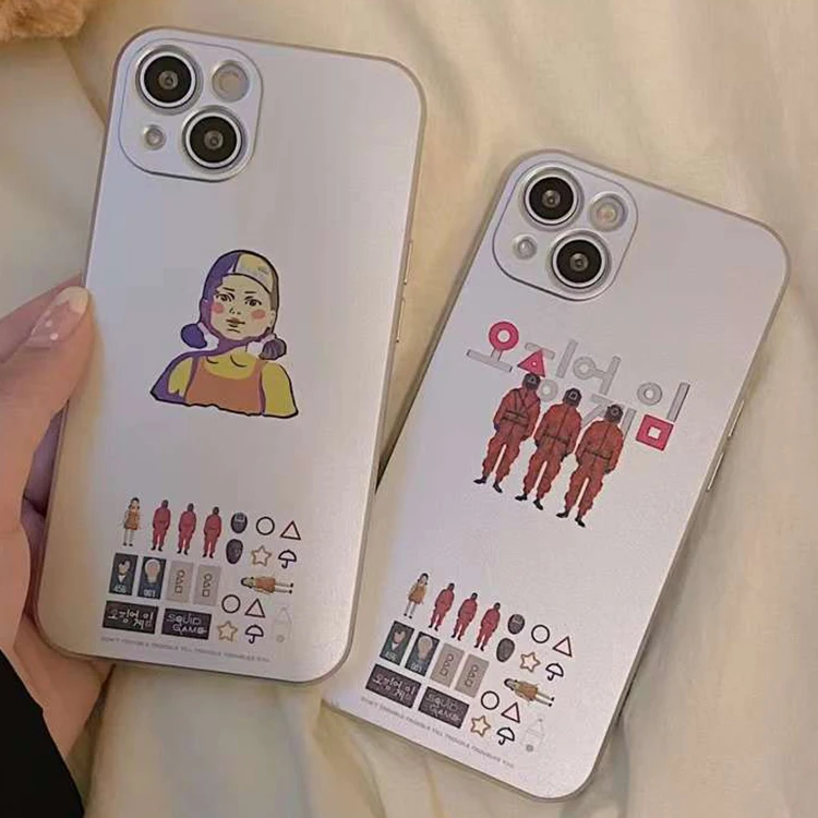 

Cartoon Design Squi Games D Phone Case Silver Color Plating TPU Phone Cover Case For iPhone 13 Pro Max iPhone 12 11