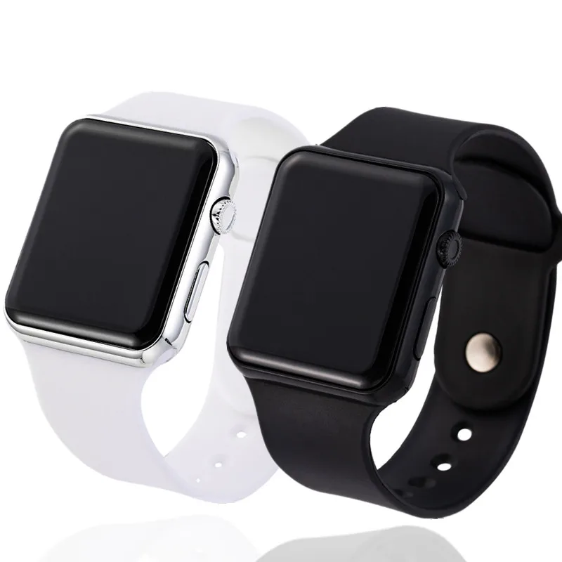 

2PCS Sport Digital Men Women LED Silicone Electronic Watch Couple Watches Clock relogio digital montre homme