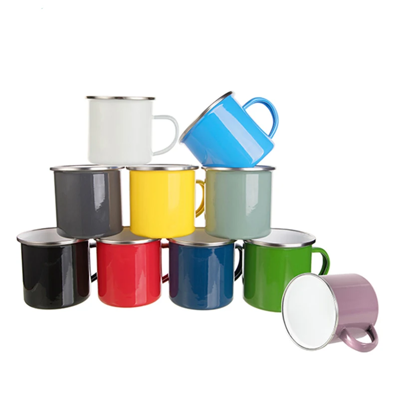 

Coffee Mug, 12 oz Tea Enamel Mug Camp Drinking Cups, Customizable patterns for Indoors and Outdoors Non-Toxic, Customized color