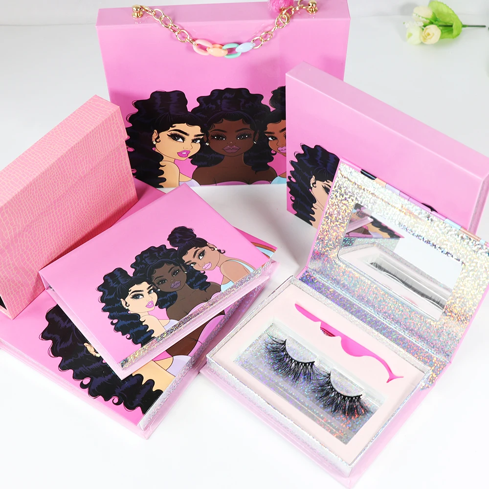 

eyelash vendor wholesale eyelash cases High Quality 3D mink lashes private label custom logo lashbox packaging box