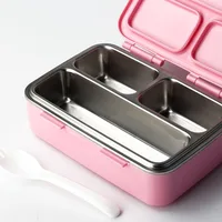 

LULA Children 550ml 3 Compartment Leakproof Insulated Bento Box 304 Stainless Steel Keep Food Warm Lunch Box Food with Lid