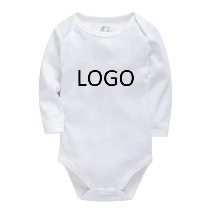 

Alibaba New Products Unisex Baby Custom Logo Cotton Long-Sleeve Bodysuits, Blue&white&black&red&grey