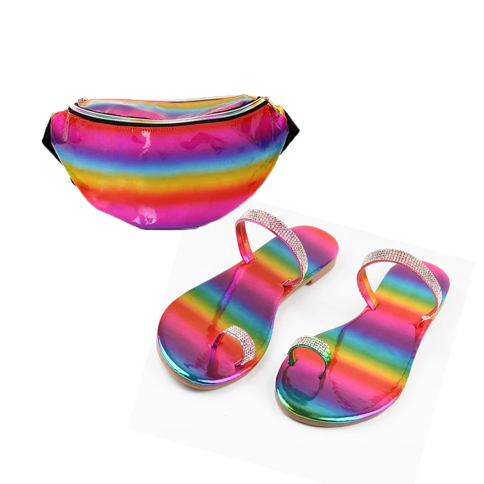 

2022 Transparency All Match Rhinestone Bag Ladies Handbag And Slipper Set Shoes And Handbag Set Designer Handbags Shoes Sets