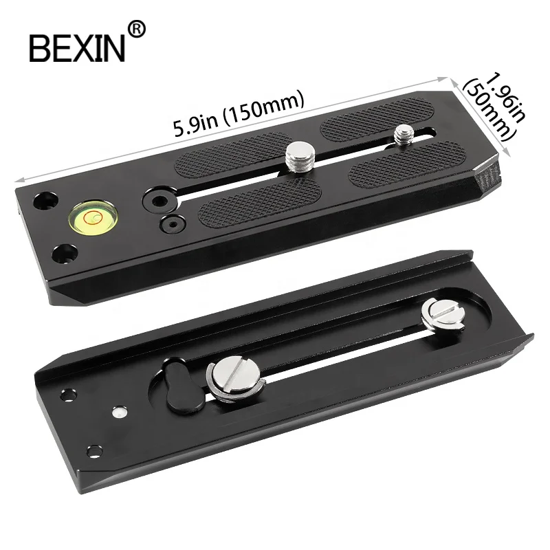 

BEXIN 150mm adjustable quick release plate dslr Camera tripod head telephoto birdie lens Holder Plates for Nikon and Manfrotto, Black