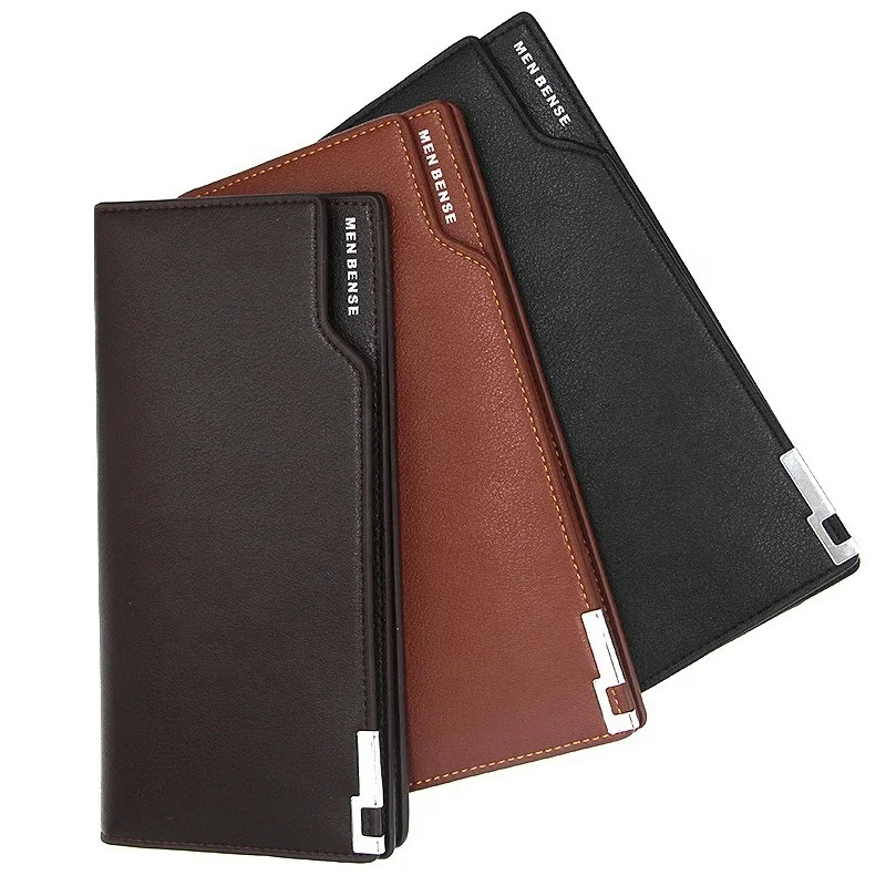 

MenBense Fashion Men's PU Leather Wallet Big Capapity Multi Card Purse For Male Clutch, Black,light coffee,dark coffee