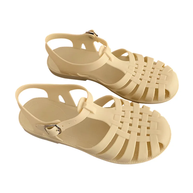 

Fashionable Summer New Trendy Sandals Students Vintage Women Sandals Woven Hollow Flat Bottom Womens Sandals, Customized color