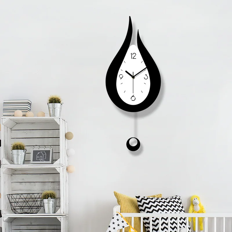 
Hot selling high quality acrylic creative water drop home decoration rocking wall clock 