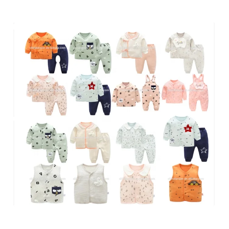 

Big Sale! Hot Sales Baby Winter Clothes 100% Cotton Newborn Baby Gift Set Pajamas Rib Baby Boys Clothing Sets