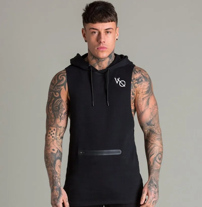 

Fitness Sports Sleeveless Hoodie Men Tank Top Mens, Balck,gray,light ylllow