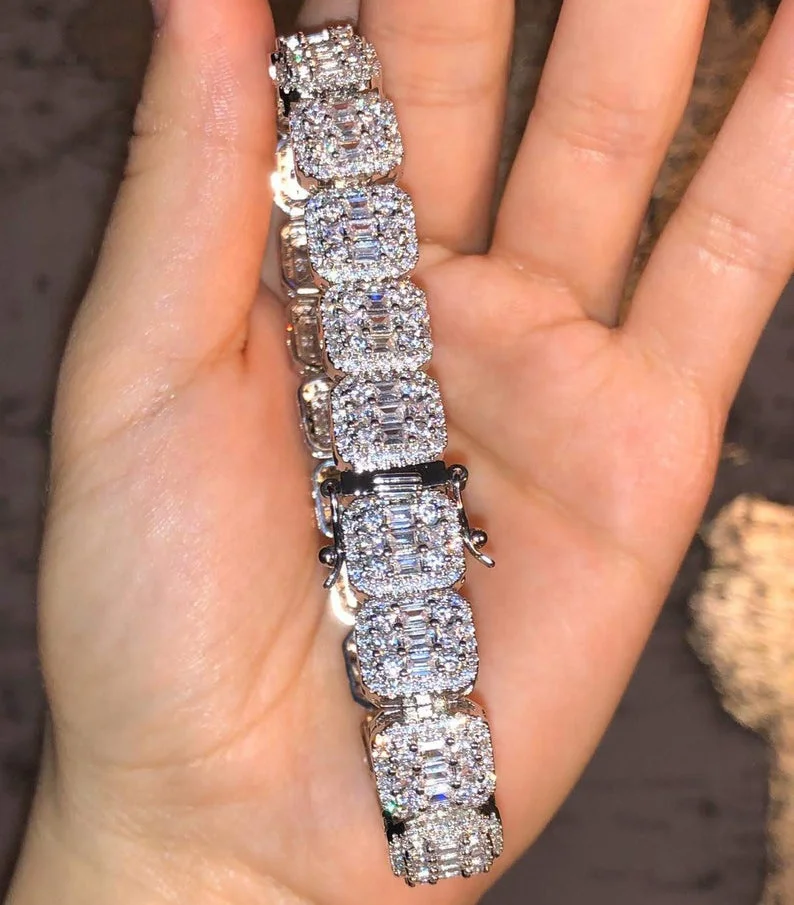 

iced out bling cz diamond bracelet for men