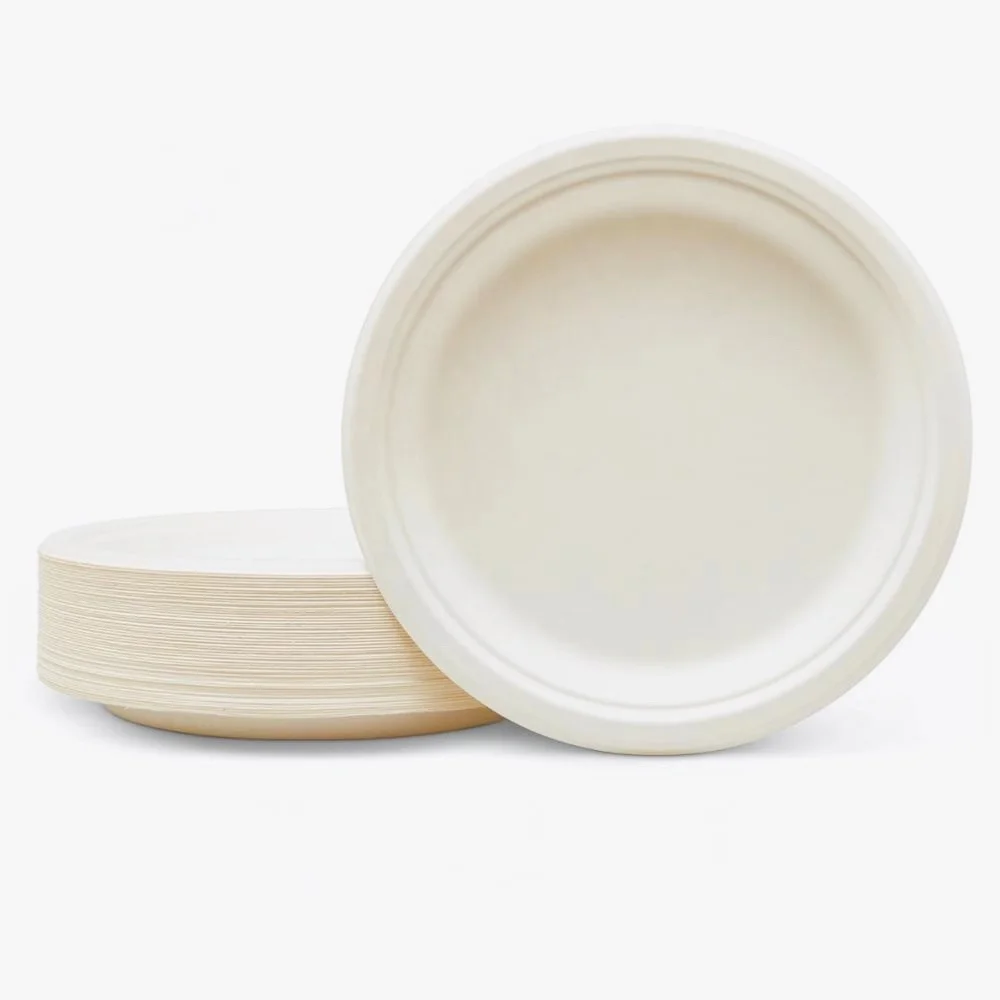food safety bagasse pulp round plate sugarcane product