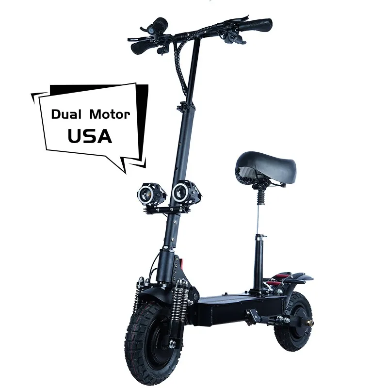 

2023 USA ready stock 10 inch 2 wheel 2400w 10 inch off road 60V dual motor electric scooter for adults