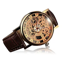 

Wholesale High Quality OEM Mens Leather Skeleton Quartz Yazole Watch