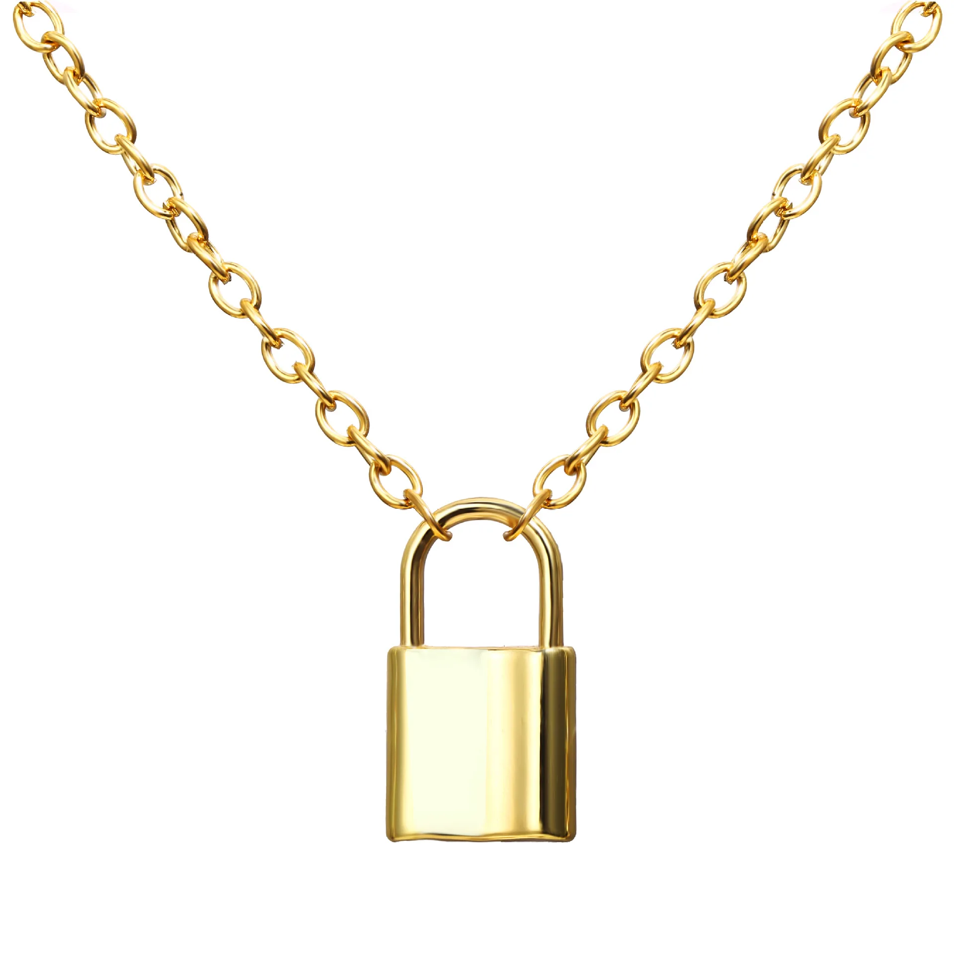 

New Lock Metal Pendant Necklace,Gold Tone Lock Necklace,Chain Lock Necklace Jewelry, Gold,silver