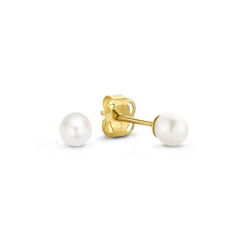 

Gemnel unique style 925 sterling silver in 14k gold plated pearl stud earrings