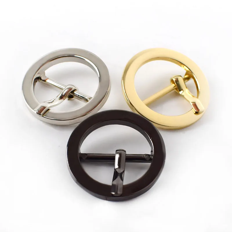 

Meetee BF759  Round Shape Pin Buckle Adjustable Flat Circle Shoes Clasp Buckle Alloy Bag Belt Pin Round Buckles, Silver,black,gold