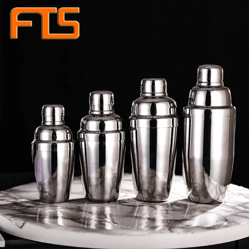 

FTS Bar Blender Cocktail Bottle Cup Custom Bottles Bubble Tea Wholesale Drink Cups Stainless Steel Shaker
