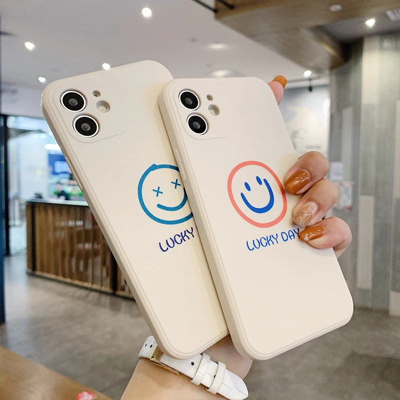 

Fashion smile face cartoon fancy phone case smile phone case for iphone 13 12 11 8 7 6 case new, 2 colors