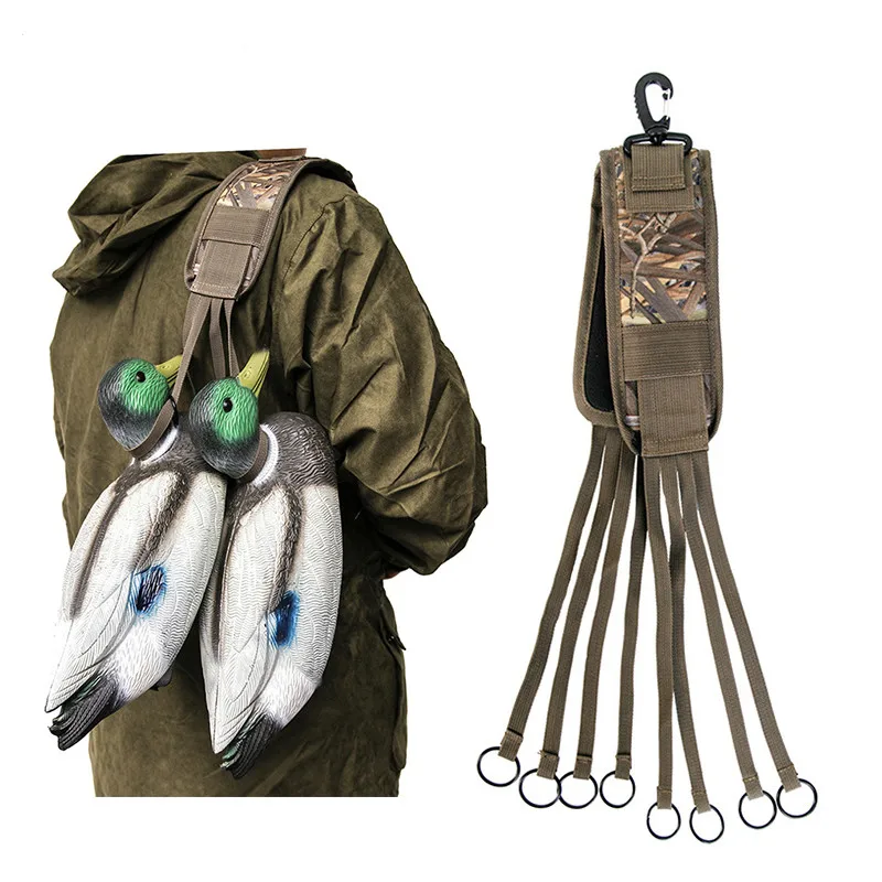 

Hunting Bird Duck Strap Hanger Duck Carrier Belt Holder Adjustable 8 Loops Gun Bag Oxford Cloth, Camo