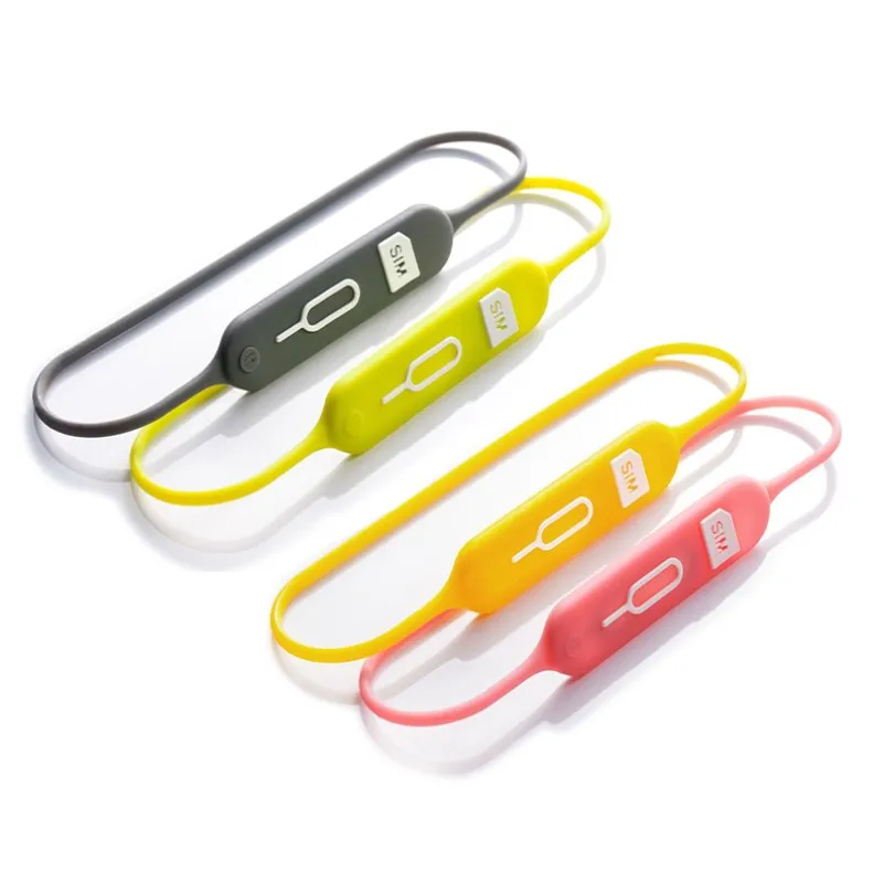 

Silicone Mini SIM Card&Pin Storage Holder With Band, Customized