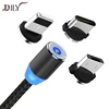For iphone android OEM mini nylon braided Strong magnet micro typec usb led cable