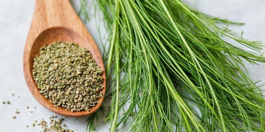 Spice rack showing dill among other herbs