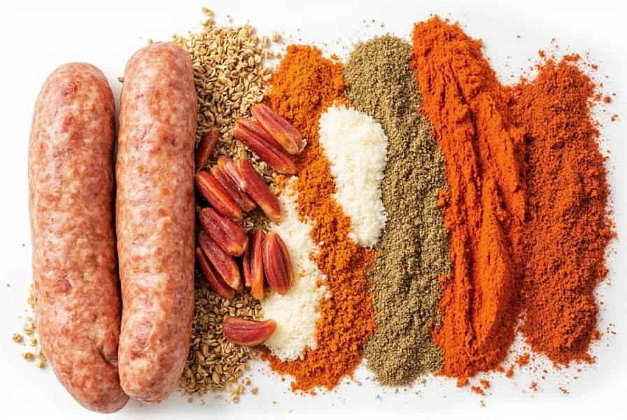 Three different breakfast sausage spice brands arranged on a countertop