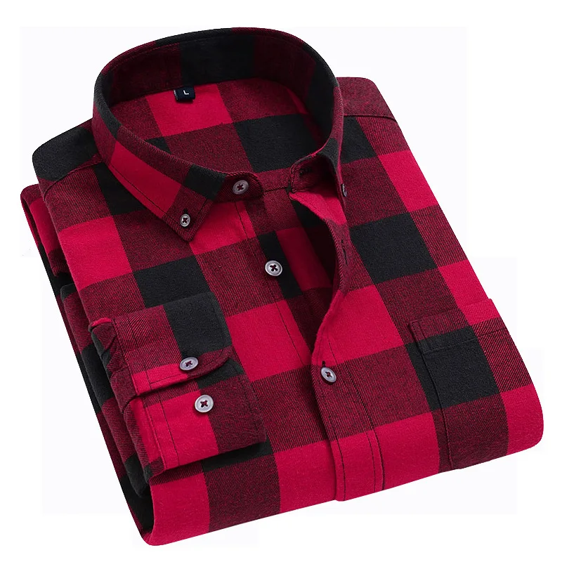 

wholesale 2021Shirt factory custom 100% cotton long sleeve wholesale plaid flannel shirt men, Colors