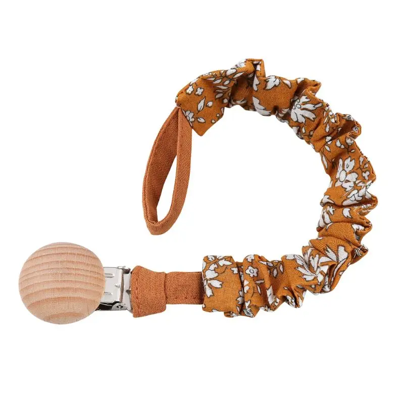 

Baby Cotton Pacifier Chain Beech Wood Pacifier Clip Infant Teething Toys Holder For Nipples Baby Teether Gifts, Picture
