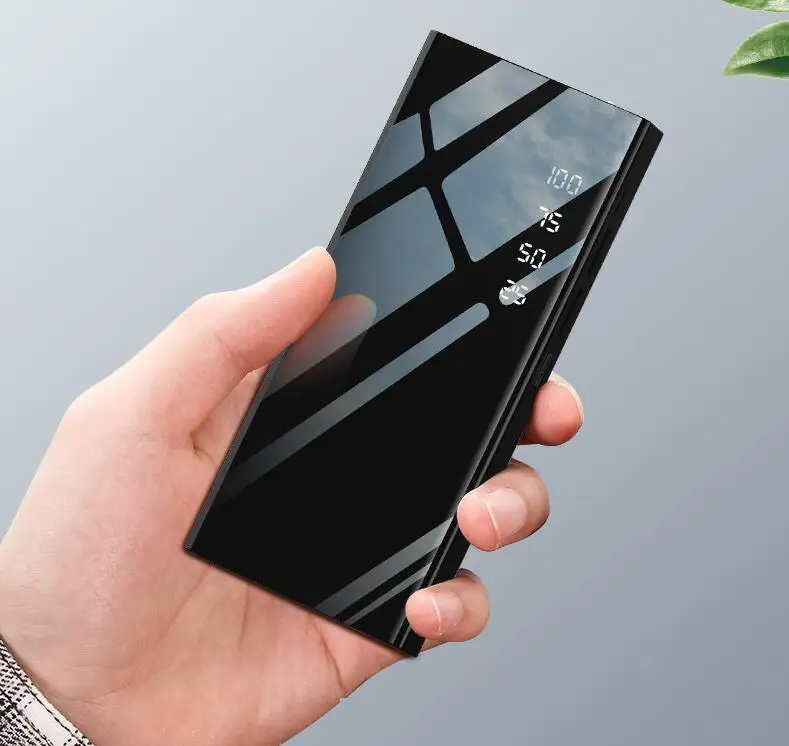 
2019 New Design Mirror Mobile Power Bank 10000 mAh with LED Digital Display 