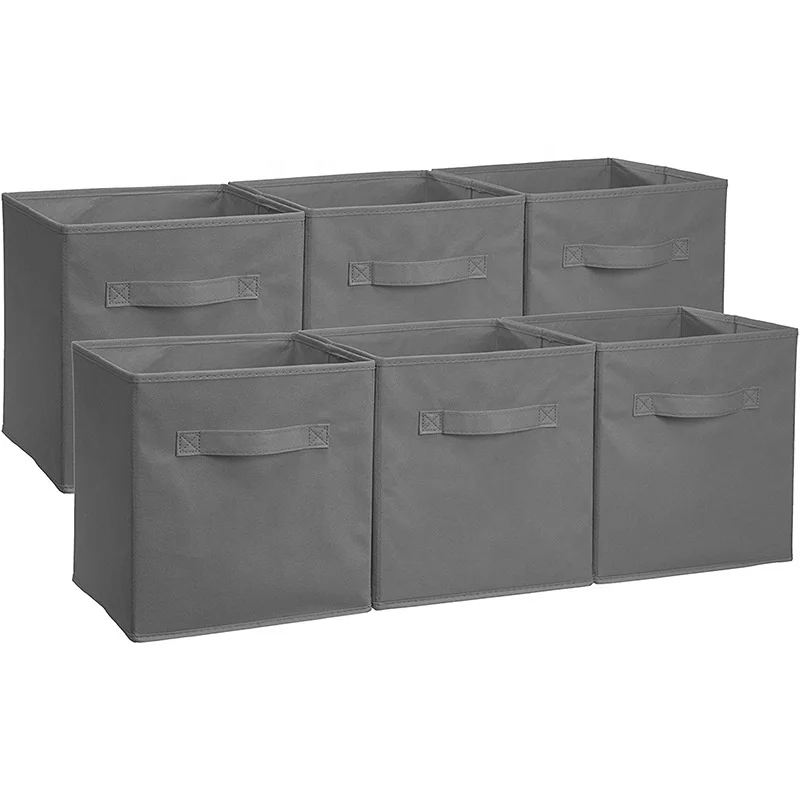 

Household Factory Best Selling Collapsible Clothes Storage Boxes Fabric Storage Bins With Handle