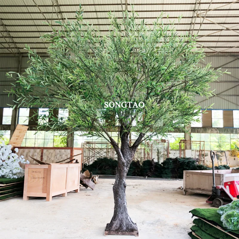 

China Supplier Tall Artificial Olive Tree Oak Trees For Indoor Office Decorative, Green