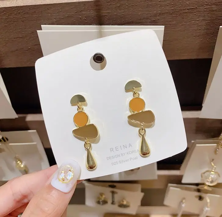 

Simple irregular earrings female trend personality design earrings S925 silver post earrings jewelry