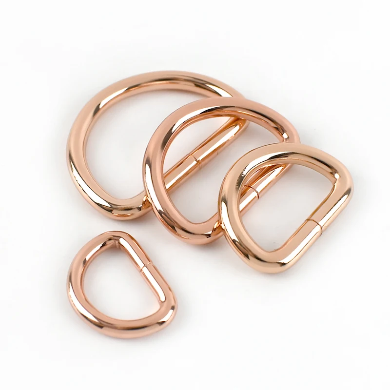 

MeeTee F4-6 20-38mm Rose Gold D Rings Alloy D-ring Buckles for Handbag Hardware Accessories Bag Strap Connection Buckle O D Ring