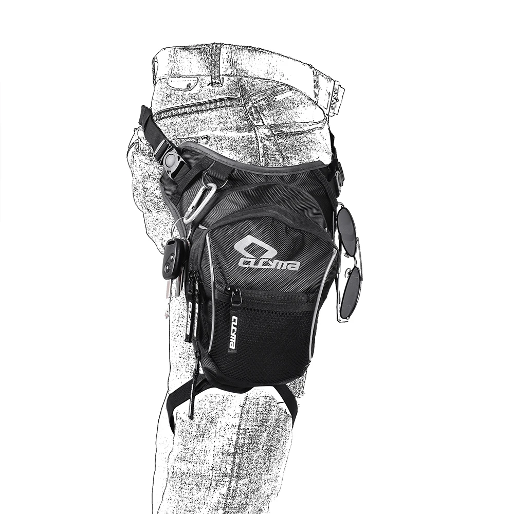 

CUCYMA Motorcycle Waterproof Waist Leg Bag, Black