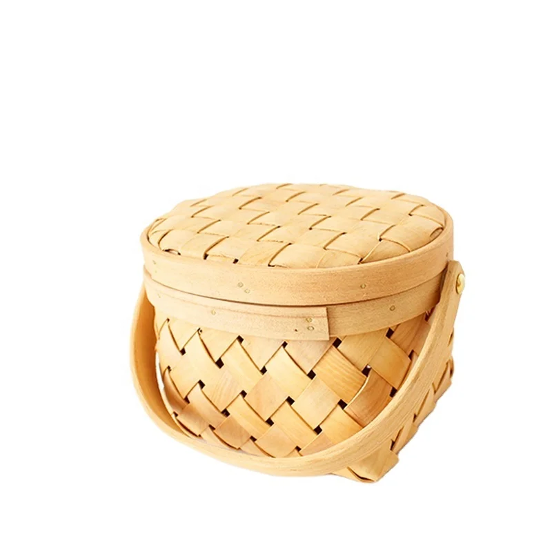 

wholesale Factory Direct Wholesale wood woven basket picnic basket, Natural