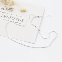 

925 Sterling Silver Simple Temperament Short Necklace Length Adjustable Star Clavicle Chain