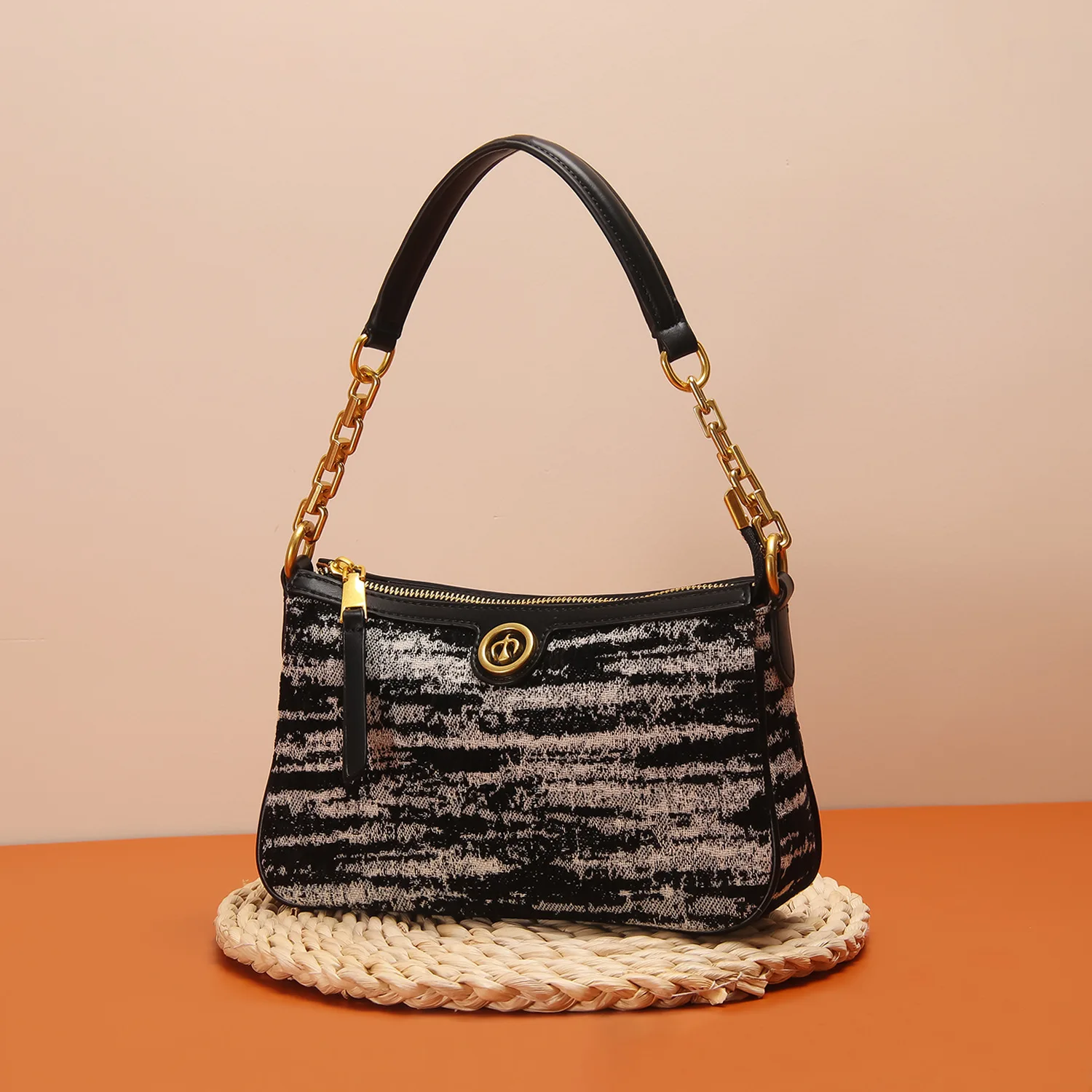 

New Style 2021 Women's Handbags One-shoulder Square Zipper Canvas Handbags for Ladies