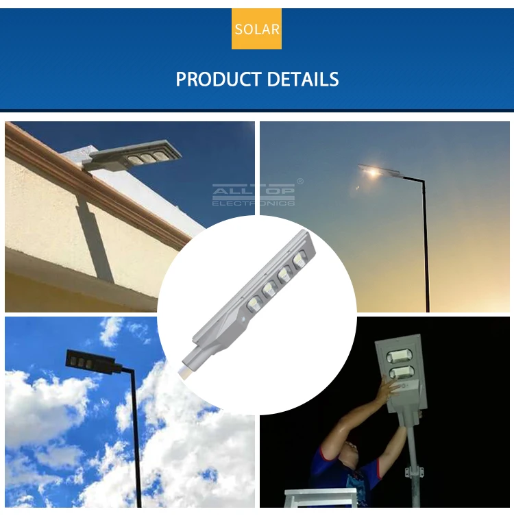 ALLTOP Intelligent waterproof ip65 outdoor lighting 30 60 90 120 150  watt integrated all in one led solar streetlight