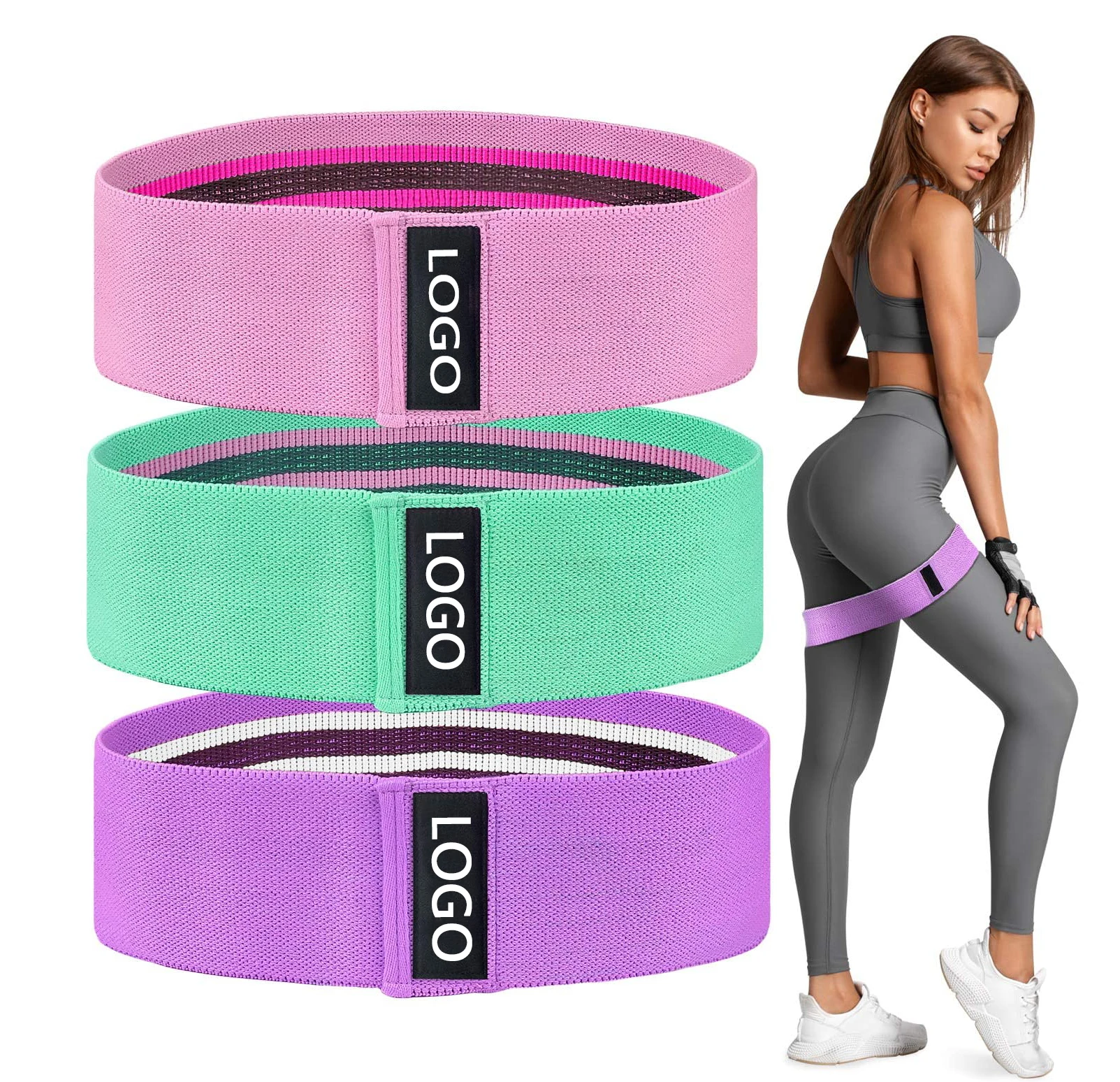 

Ejercicio Bandas De Resistencia Gym Home Yoga Equipment Elastic Exercise Fitness Bands Fabric Booty Resistance Bands For Workout, As picture