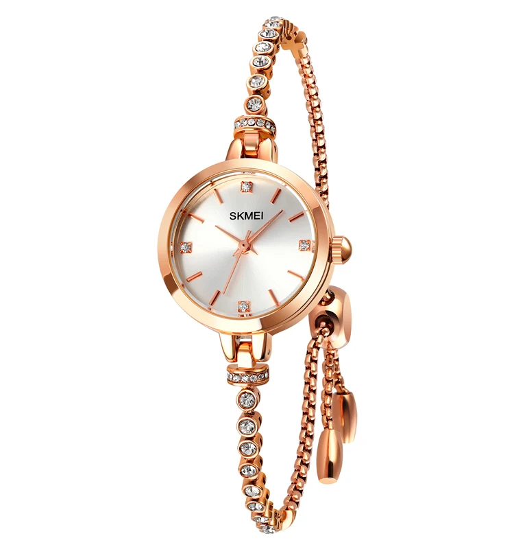 

new design ladies watch skmei 1854 women charm diamond decoration chain wristwatch 3atm water proof popular reloj