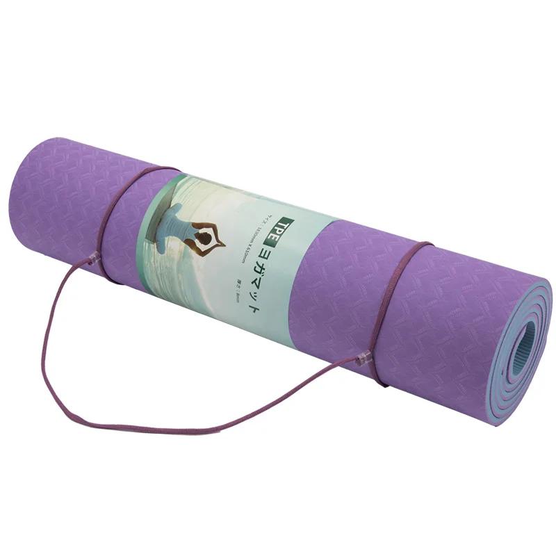 

Pilates Eco Friendly Anti Slip Purple TPE Yoga Mat Custom Logo, Customized