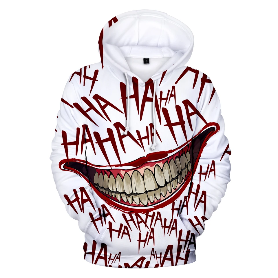 

Haha Joker Street Style Hoodies 3d Printed Hoodies Men and Women Hip Hop Sweatshirt For Couples Custom Oversized Hoodie, Customized color
