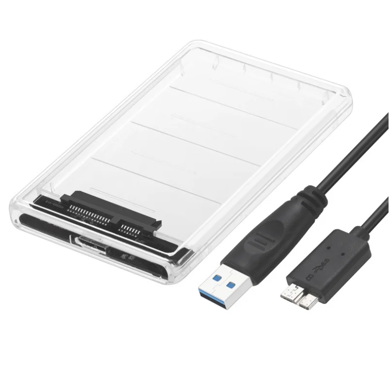 

2.5inch USB 3.0 SATA HD Box HDD Hard Disk Drive External HDD Enclosure Transparent Case Tool Free 5 Gbps Support 2TB HDD