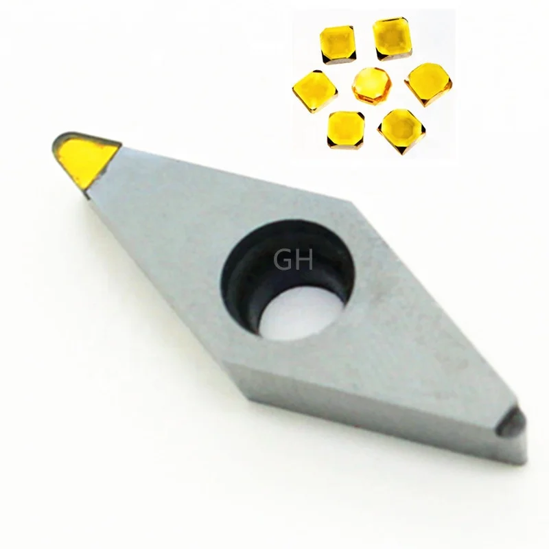 High Precision Monocrystalline Single Crystal Diamond Tool CVD Insert DCMT CCGT VCGT for Aluminum Brass
