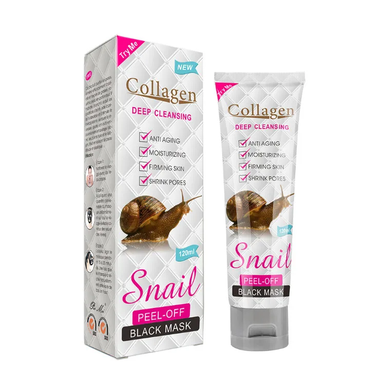 

Collagen High Quality Snail Organic Blackhead Remover Peel Off Facial Mask, Black