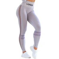 

Custom Private Label Ladies Women Leggins Girls Mesh High Waist Sexy Hollow Tights Seamless Fitness Gym Leggings