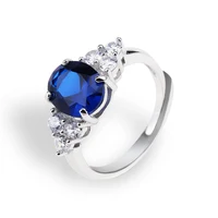 

Blue zircon wedding design jewelry wholesale womens sterling engagement ring silver 925